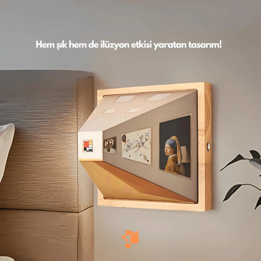 3D Tasarım Lamba İllüzyon Duvar Sanatı - MNDStore